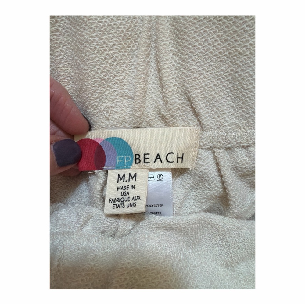 FREE PEOPLE BEACH WIDE LEG CROPPED PANTS CREAM MEDIUM NEW - Picture 5 of 5
